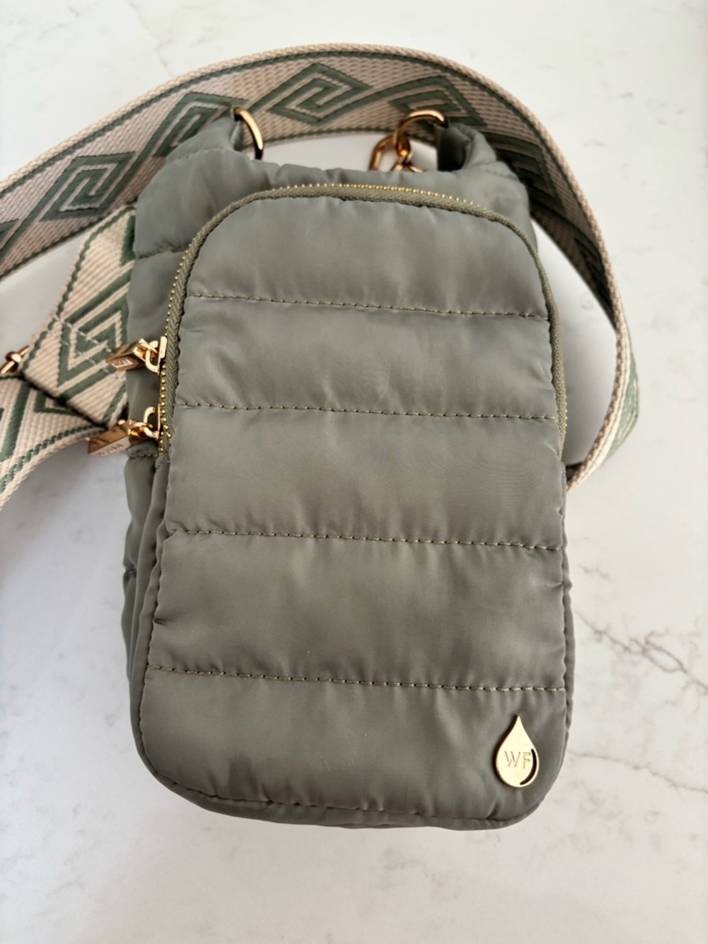 Quilted Crossbody Wanderfull Bag in Sage Green